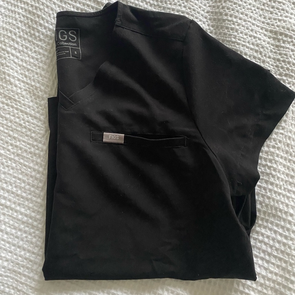 Figs women's Black Benna - One-Pocket Scrub Top - S / Black